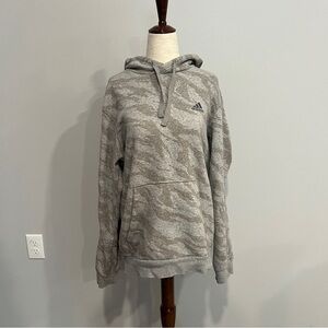 Adidas‎ Three Stripe Gray Camo Sweatshirt Hoodie Medium